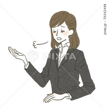 ため息をつくスーツ姿の女性 70342498