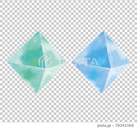 宝石のイラスト素材　蛍石の水彩風イラスト 70343168