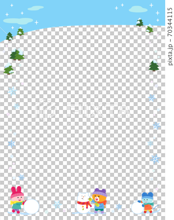 Bears, rabbits, mice / frames playing in the snow Bears, rabbits, mice / frames playing in the snow 70344115