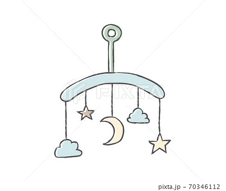 Hand Drawn Illustrations Of Mobiles For Babies Stock Illustration