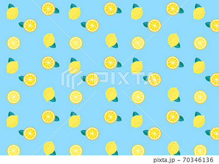 かわいいレモンのテクスチャパターン 水色 のイラスト素材