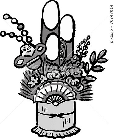 筆線の門松のイラスト素材 70347014 Pixta