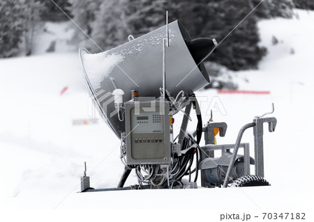 Snow cannon in ski resort 70347182