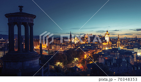 Edinburgh city skyline from Calton Hill., United Kingdom 70348353