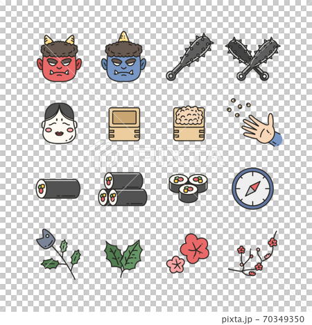 節分アイコンセット(カラー) 70349350