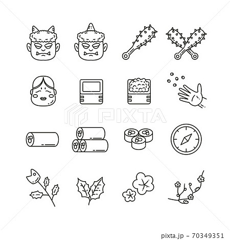 節分アイコンセット(1色) 70349351