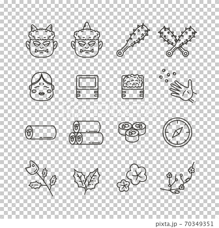 節分アイコンセット(1色) 70349351