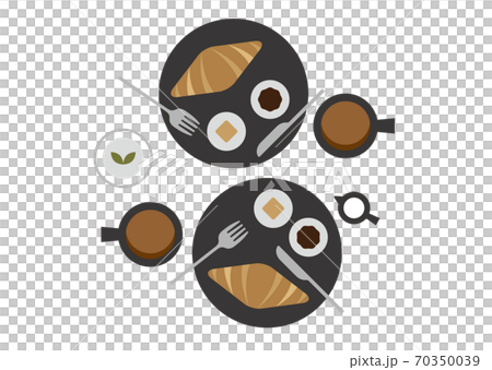 Croissant breakfast image illustration on a plate 70350039