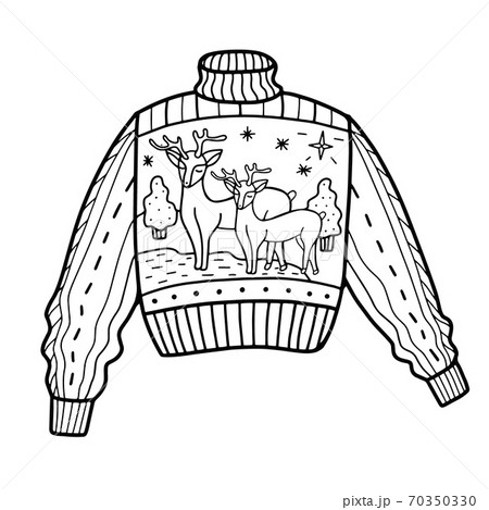 Knitted wool sweater with a deer pattern Knitted wool sweater with a deer pattern 70350330