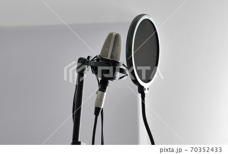 Studio microphone and pop filter 70352433