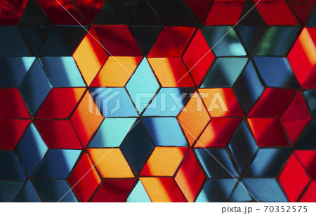 Colorful Tiles geometric pattern Reflection Art wall design 70352575