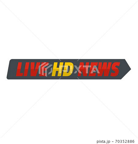 Live hd news icon, flat style. Live hd news icon, flat style. 70352886