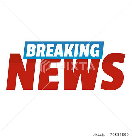 Breaking live news icon, flat style. Breaking live news icon, flat style. 70352899