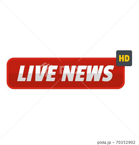 Live news icon, flat style. Live news icon, flat style. 70352902