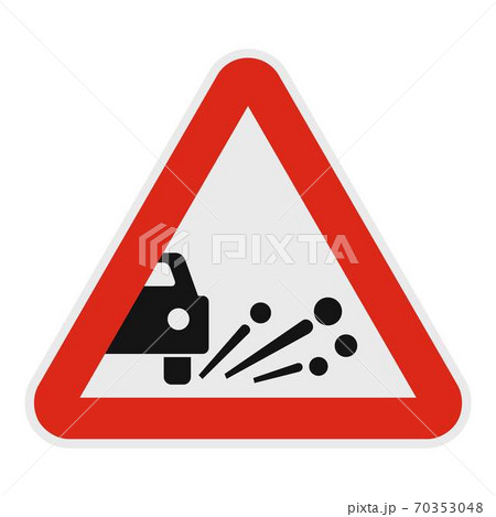 Ejection of gravel icon, flat style. Ejection of gravel icon, flat style. 70353048