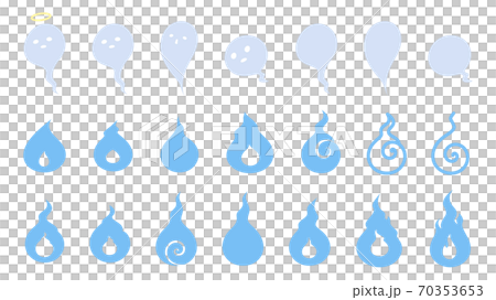 魂のイラスト素材セット_アイコン_シルエット_抜けた魂 70353653