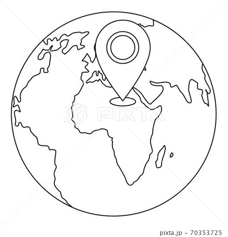 Navigation earth icon, outline style. Navigation earth icon, outline style. 70353725