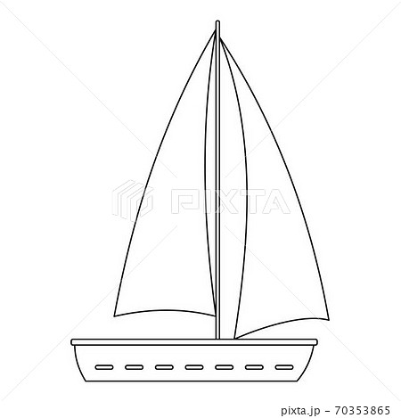 Travel Yacht Icon Outline Style のイラスト素材