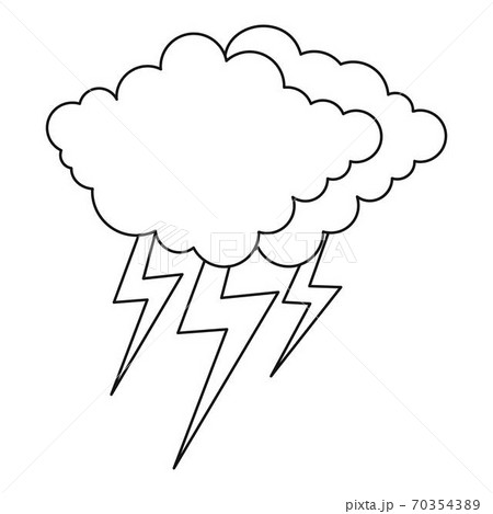 Lightning icon, outline style. 70354389
