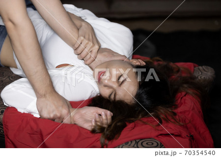 Robber raping asian young women with violence Robber raping asian young women with violence 70354540