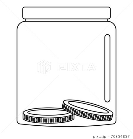 Money in jar icon, outline style. 70354857