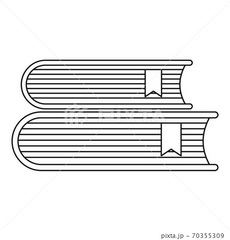 Book icon, outline style. 70355309