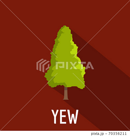 Yew tree icon, flat style 70356211
