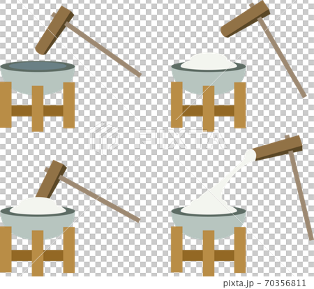 插圖素材Mochitsuki Ishiusu新年傳統活動矢量 插圖素材Mochitsuki Ishiusu新年傳統活動矢量 70356811