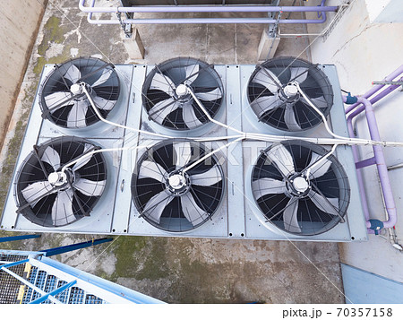 Industrial air cooling system vent.  Industrial blower fan 70357158