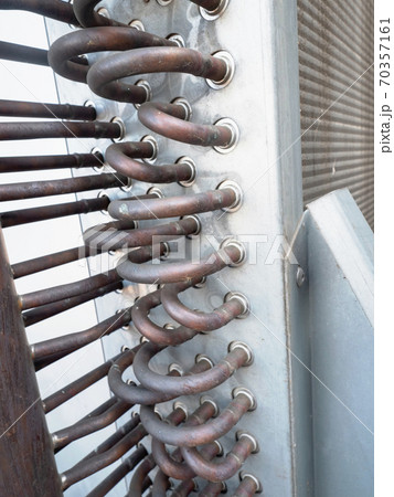 Intercooler detail. Brass pipes inside of ribbed box 70357161
