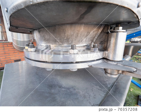 Steel pipe flange connected by tighten bolt and nuts 70357208