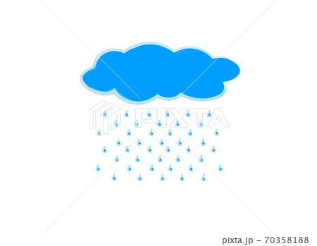 Blue cloud with drops on white background, vector illustration Blue cloud with drops on white background, vector illustration 70358188