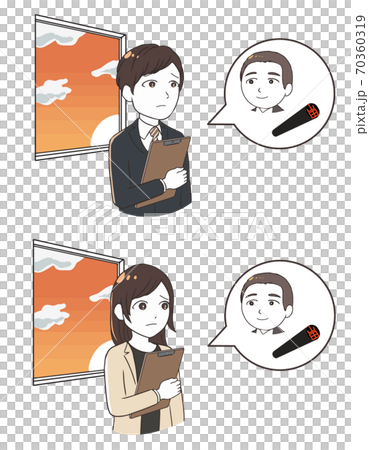 上司のハンコを待つ会社員 黒水牛 上半身 上司のハンコを待つ会社員 黒水牛 上半身 70360319