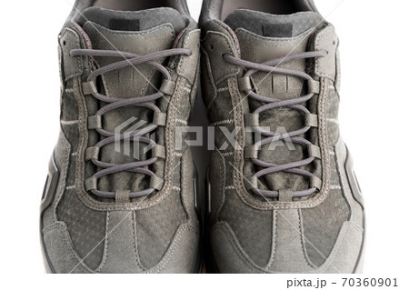 laces of trekking sneakers, close-up view laces of trekking sneakers, close-up view 70360901