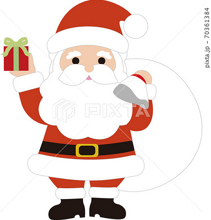 クリスマス サンタクロースとプレゼント袋 イラスト素材のイラスト素材