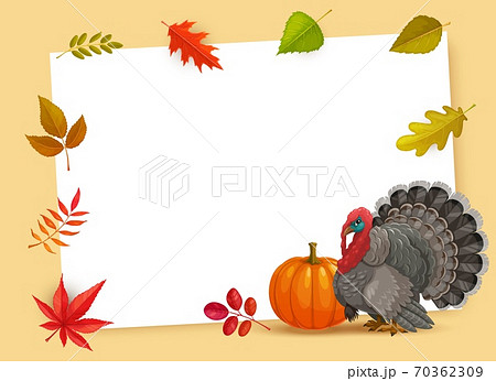 Frame with Thanks Giving day cartoon vector border 70362309