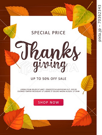Thanks Giving vector sale poster special price off 70362343