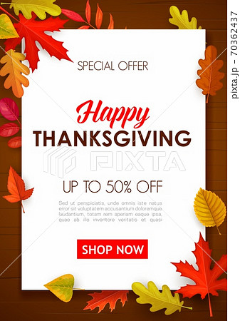 Happy Thanksgiving sale poster, special offer 70362437