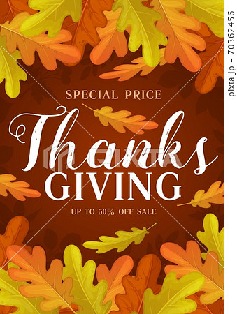 Thanks Giving day vector promo poster, autumn sale 70362456
