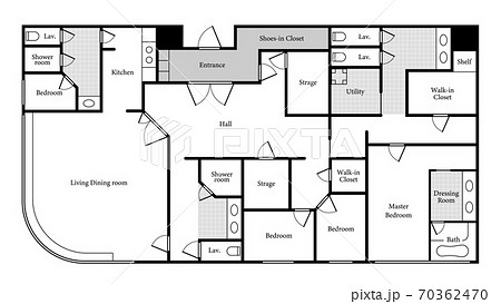 Floor Plan Of A Luxury Inium Sample Stock Ilration 70362470 Pixta