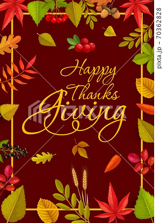 Happy Thanks Giving vector poster or greeting card 70362828