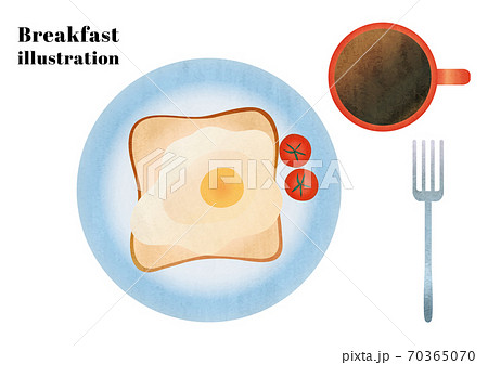朝ごはんの定番 素材イラスト 洋食 のイラスト素材