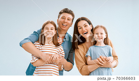 Happy family on white background. Happy family on white background. 70366603