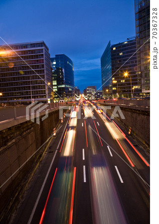 Traffic at night on the avenue in front of the Berlaymont Traffic at night on the avenue in front of the Berlaymont 70367328