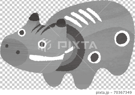 年賀状 2021 丑年 赤べこ 水彩 イラスト素材 年賀状 2021 丑年 赤べこ 水彩 イラスト素材 70367349