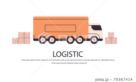 truck with cardboard boxes product goods shipping transport logistic transportation express delivery service truck with cardboard boxes product goods shipping transport logistic transportation express delivery service 70367414