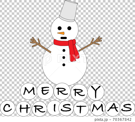 雪だるまのクリスマスカードのイラスト素材