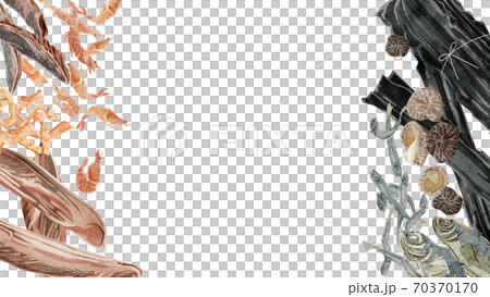 Japanese-style soup stock frame, watercolor-style hand-drawn illustration 70370170