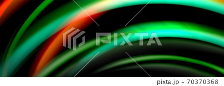 Dynamic motion abstract background. Color blurred stripes on black. Wave liquid lines poster. Vector illustration Dynamic motion abstract background. Color blurred stripes on black. Wave liquid lines poster. Vector illustration 70370368