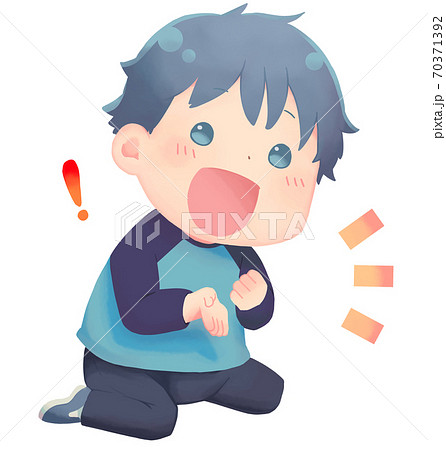 ひらめいた男の子のイラスト素材